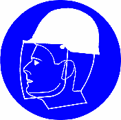 Helm und Gesichtschutz tragen